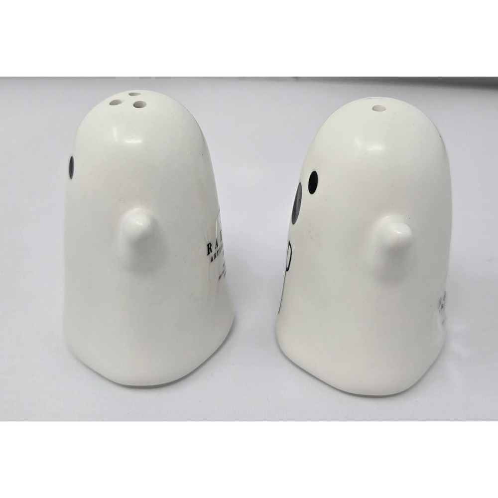 Rae Dunn Ghost Salt Pepper Shaker Set Artisan Collection Halloween Decor 2023 - Picture 2 of 6